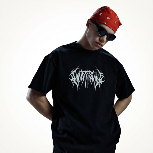 Black Metal Graphic Oversized Tee