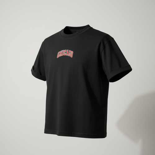 Takweel Chicago Varsity Black Tee