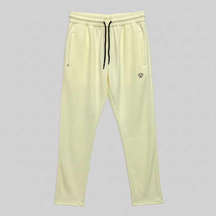Pale Yellow Textured Joggers